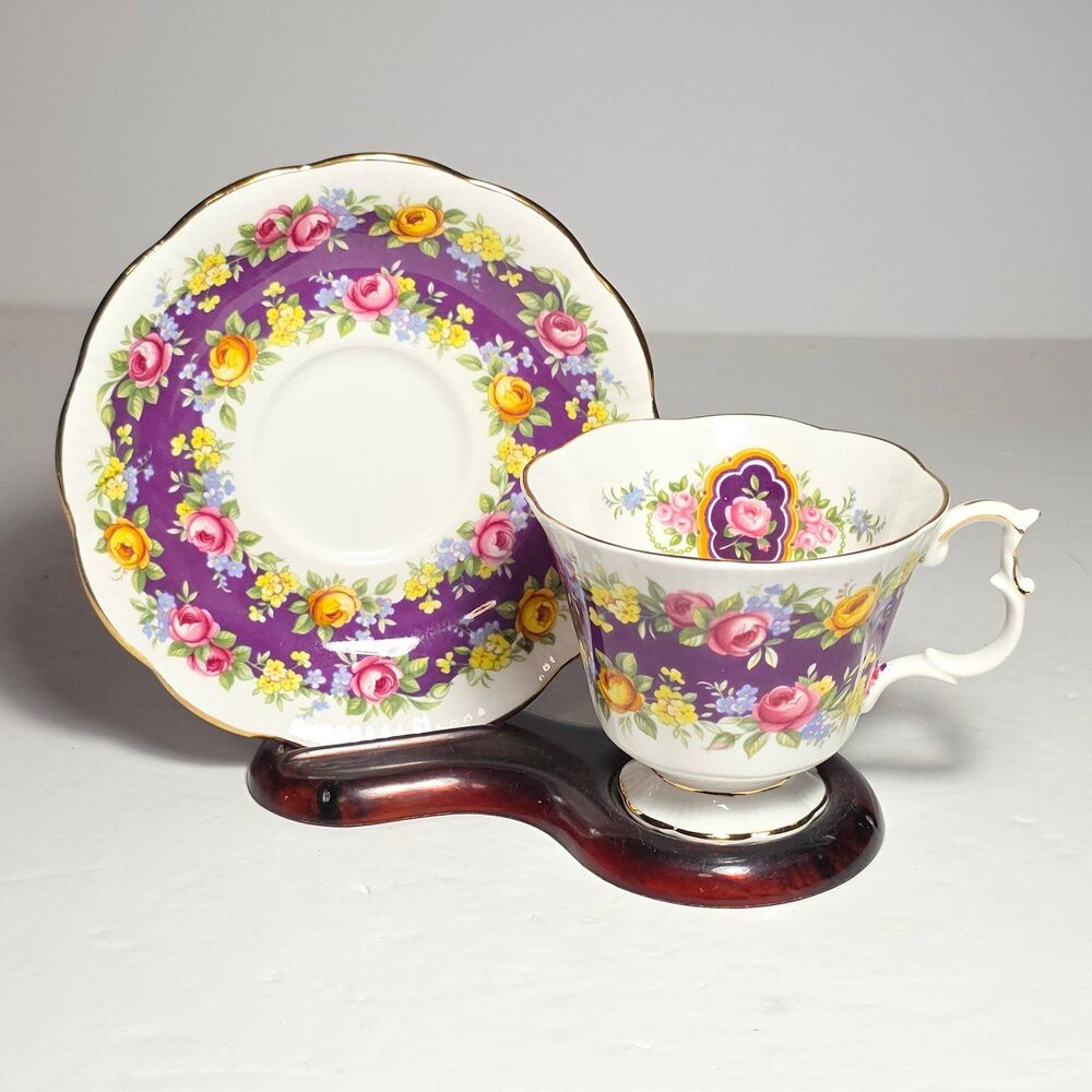Royal Albert Teacup and Saucer Radiance Purple